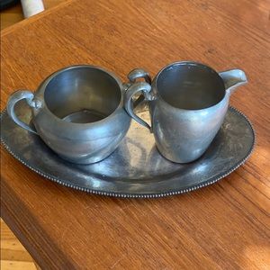 40s Vintage Solid Pewter Serving Set